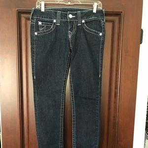 Dark blue true religion skinny jeans size 27
